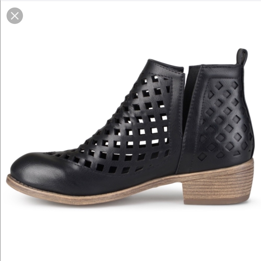 Cut-out caged ankle booties